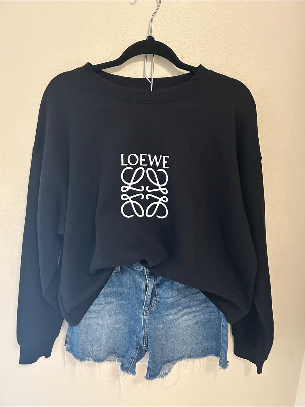 FASHION Black Sweatshirt with White Logo